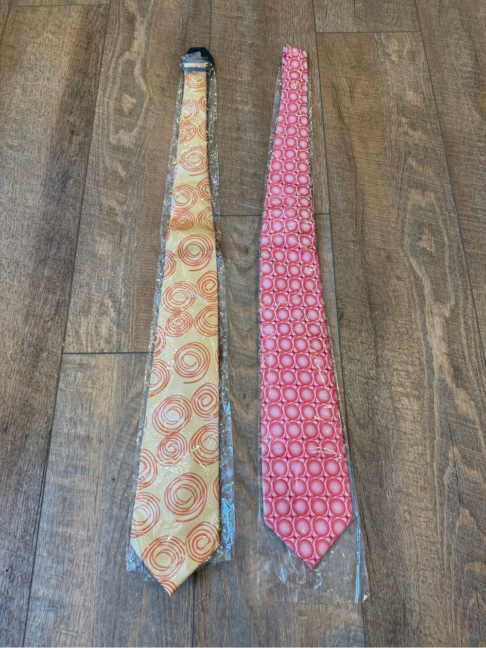 Milani Collection Men’s Neckties Lot of 2 Orange Red Geometric New